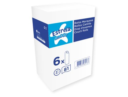 Rolo papel para macas amoos 2 capas 81 servicos 590 mm x 60 m , Amoos , 78851 , 5601856260133